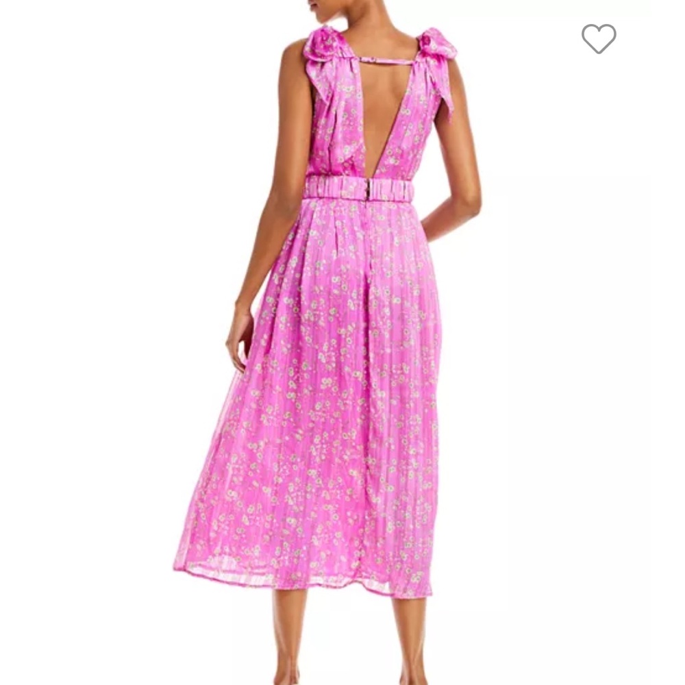 Sabina Musayev Terranova/Kimber Floral Chiffon Midi Dress - Large, Fuchsia/Pink - Picture 11 of 15